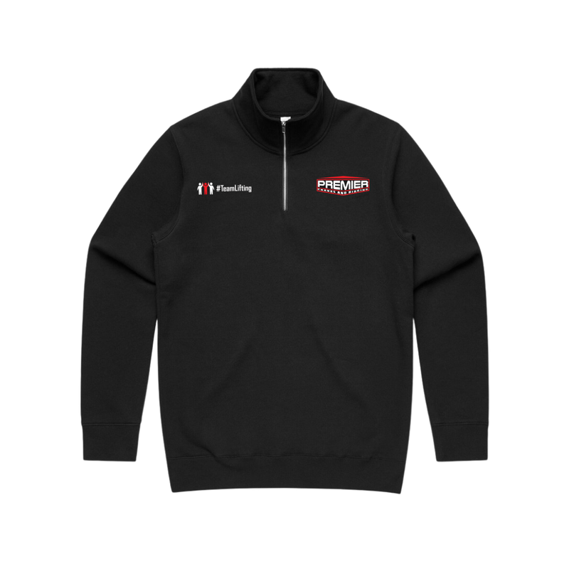 Premier Cranes Mens Stencil Half Zip Black Crew