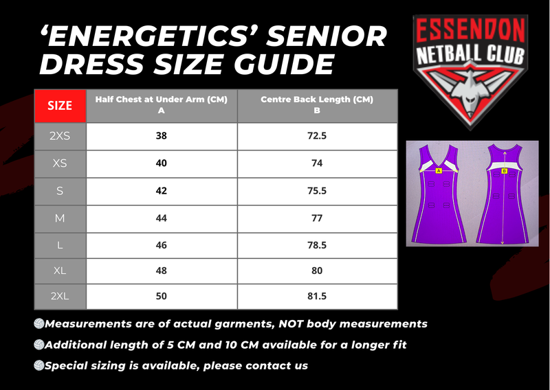 Essendon Netball Club Energetics Women's Dress