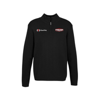 Premier Cranes Mens Black Merino Wool Pullover