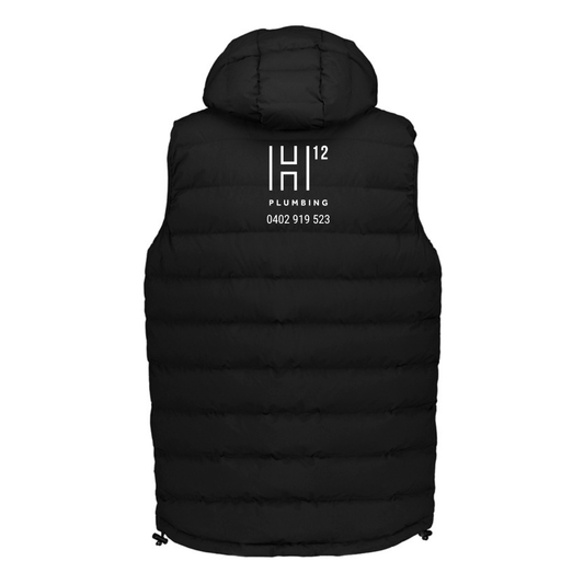 H12 Plumbing Unisex Hooded Puffer Vest