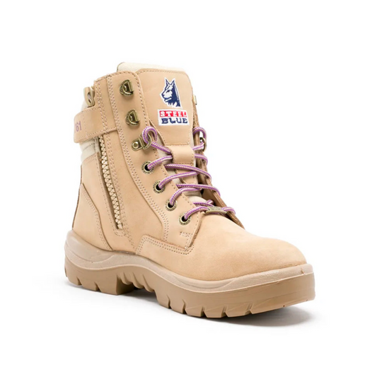 Ladies Steel Blue Work Boots Sand