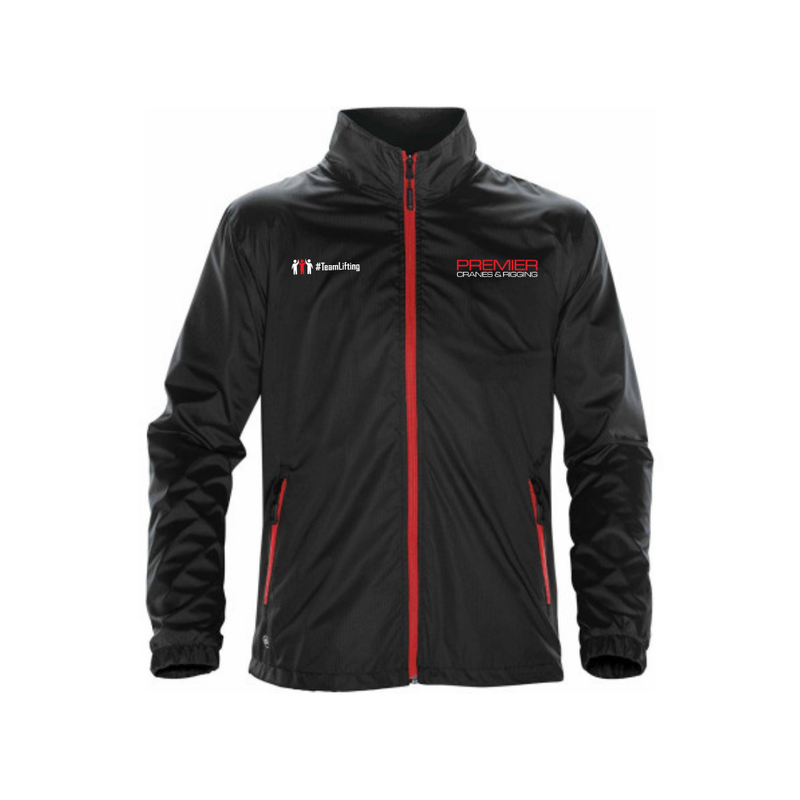 Premier Cranes Mens Black/Red Axis Shell Jacket