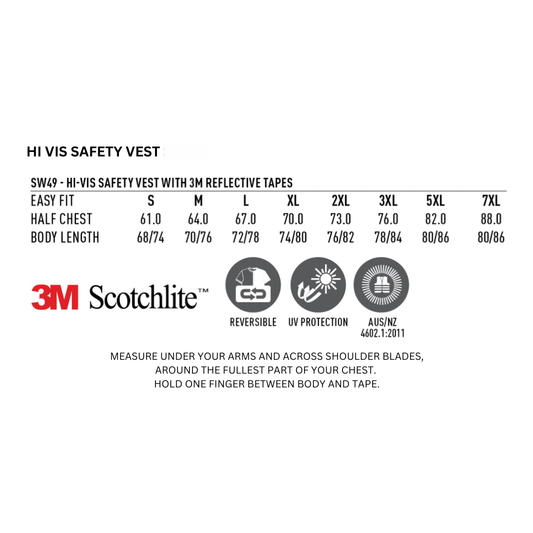 CV Labour HiVis Reversible Safety Vest Size