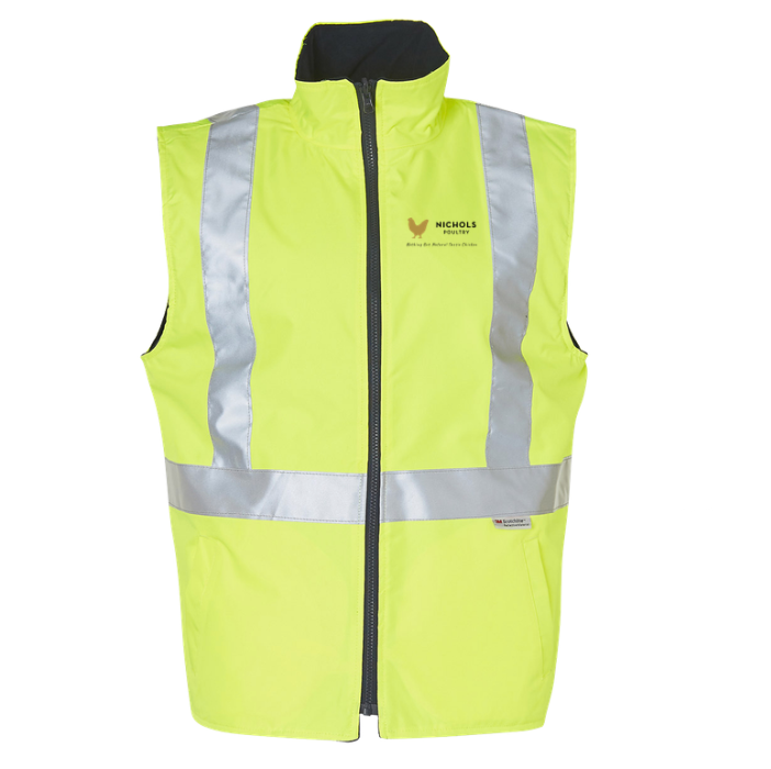 Nichols Poultry Hi-Vis Reversible Safety Vest with 3M Tapes