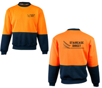 Staircase Direct HiVis Crew Neck Orange/Navy