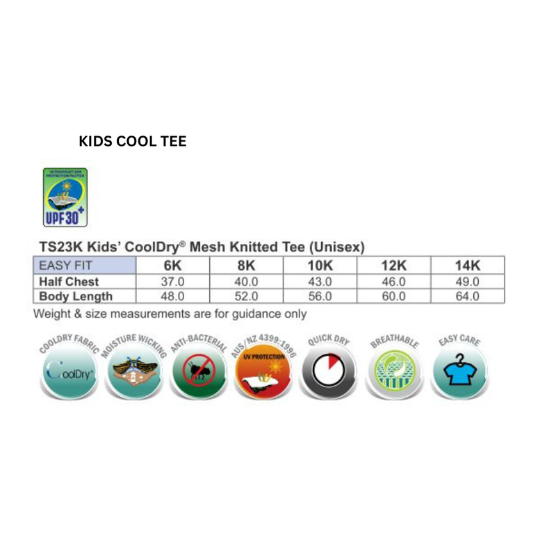 St Therese's Tennis Kids Cool Tee Black