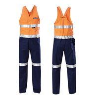 Premier Cranes HiVis Cotton Taped Overall Orange/Navy