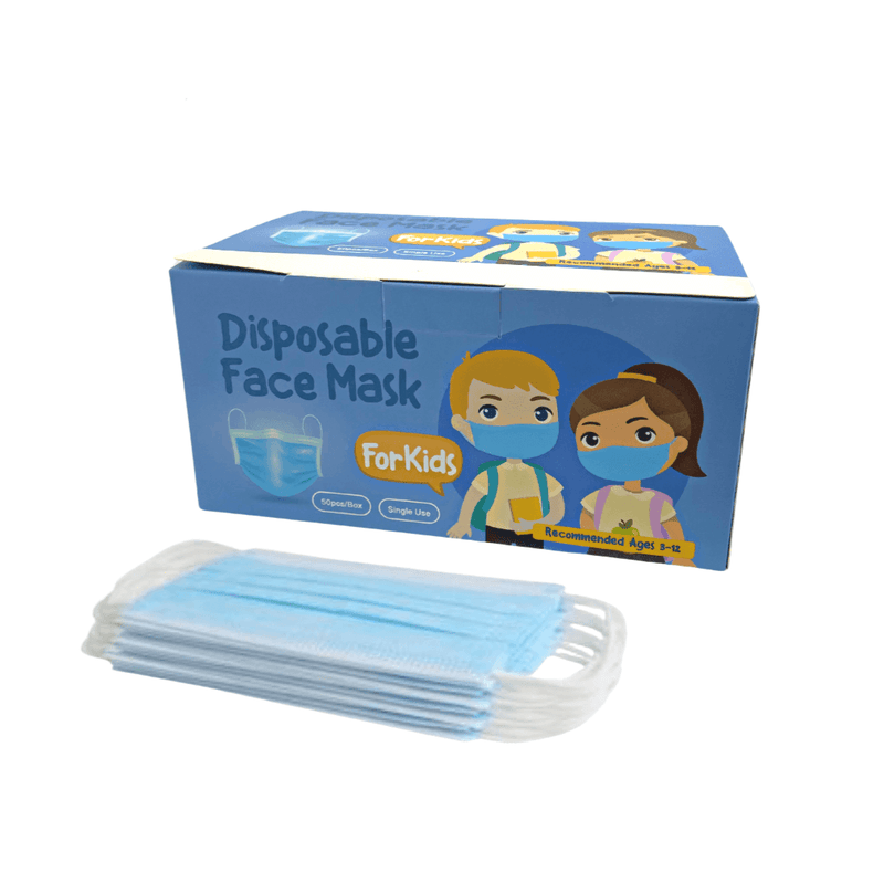 Kids Blue Disposable Face Mask (50 Pack)